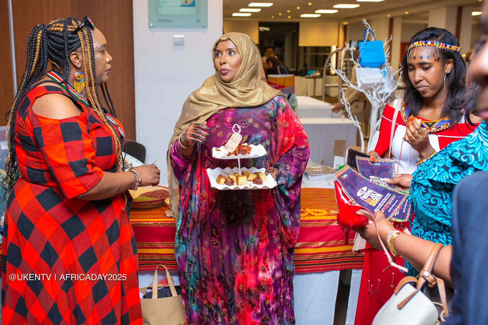 TEEM Foundation cultural exchange program with participants in traditional African attire