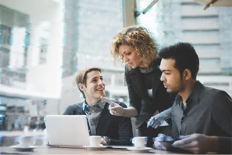 People in an office working