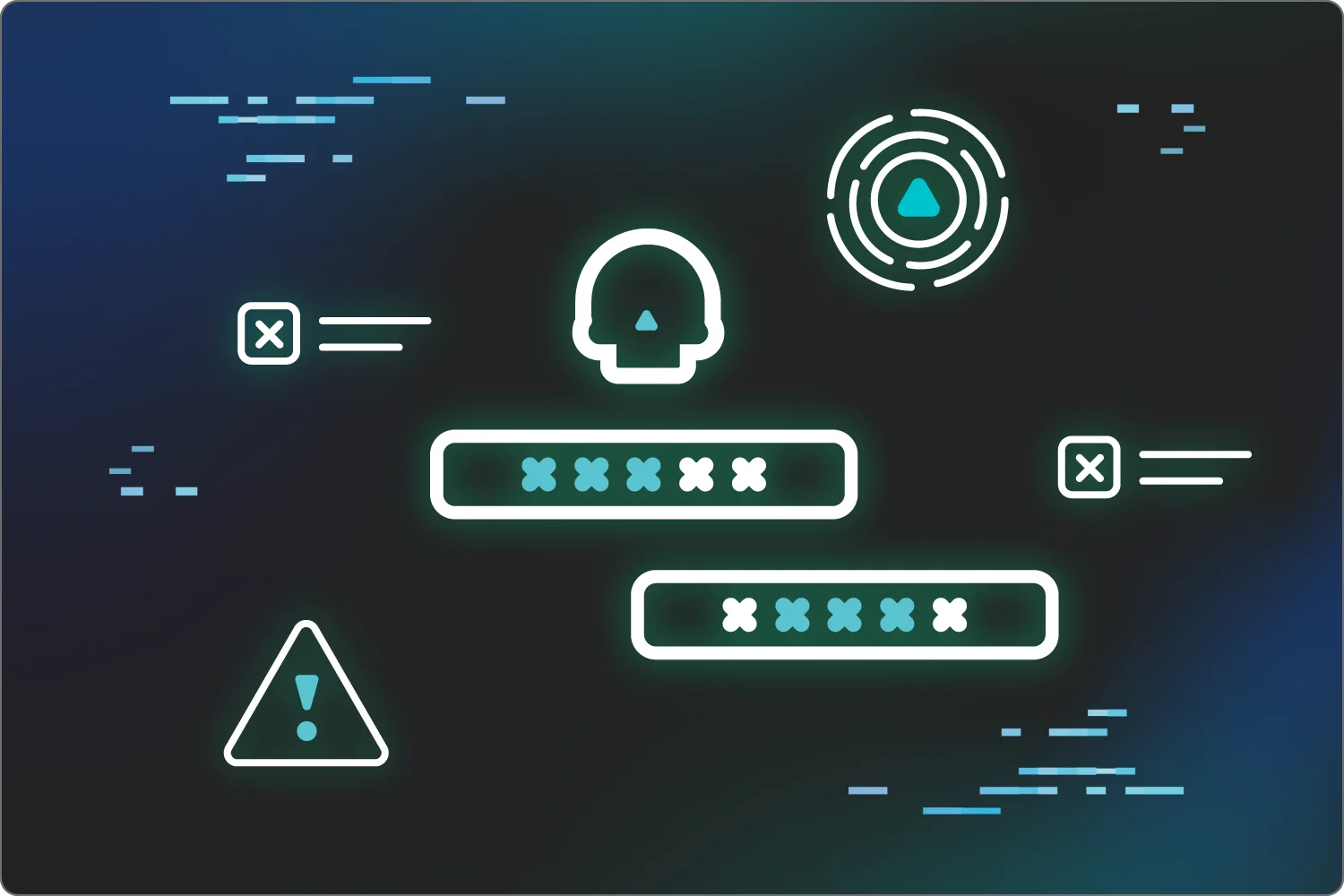 A login screen with attempted passwords.