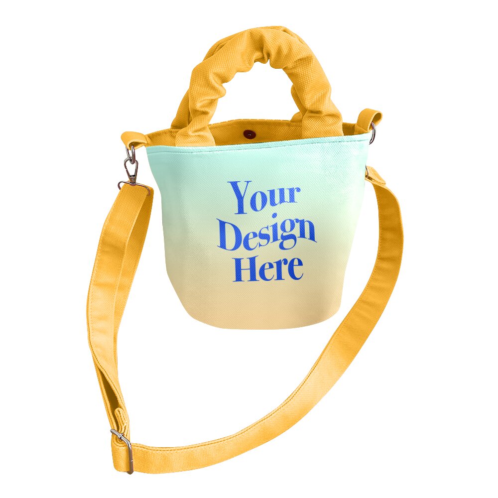 Custom Mini Bucket Bag with Ruched Handle and Detachable Strap from Wayo