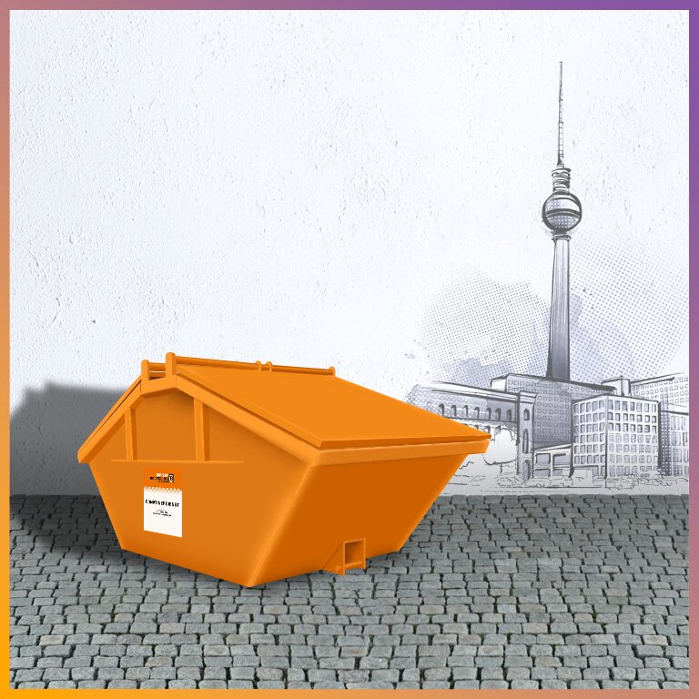 Muldencontainer von Berlin Recycling mit Deckel