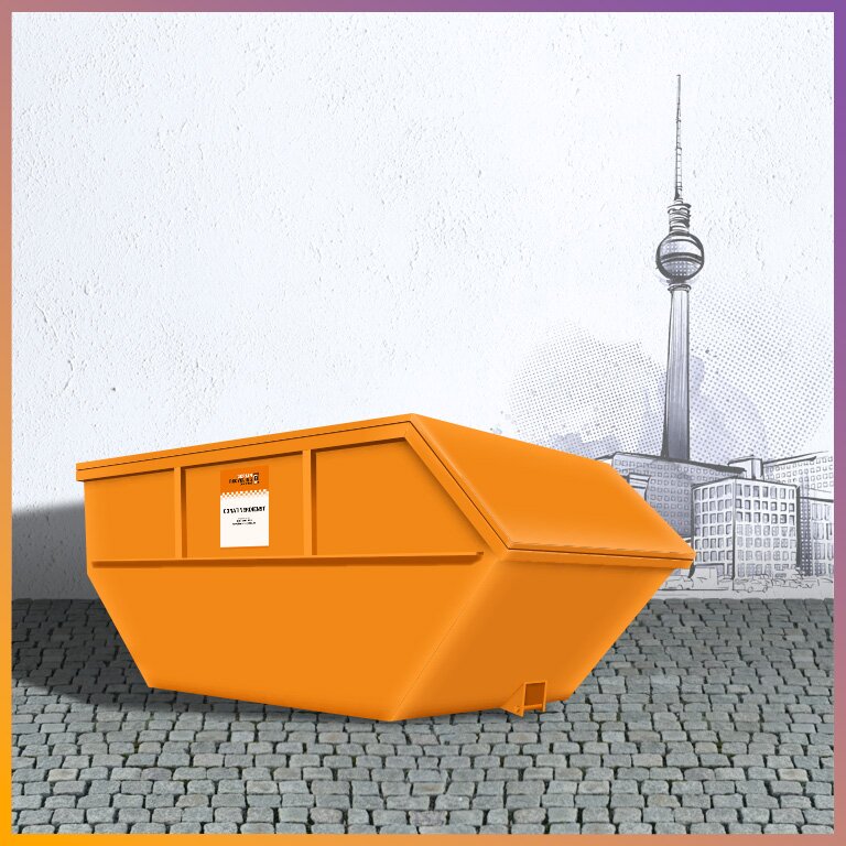 Muldencontainer von Berlin Recycling mit Deckel