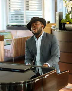 Pianist performing on board the AmaLea
