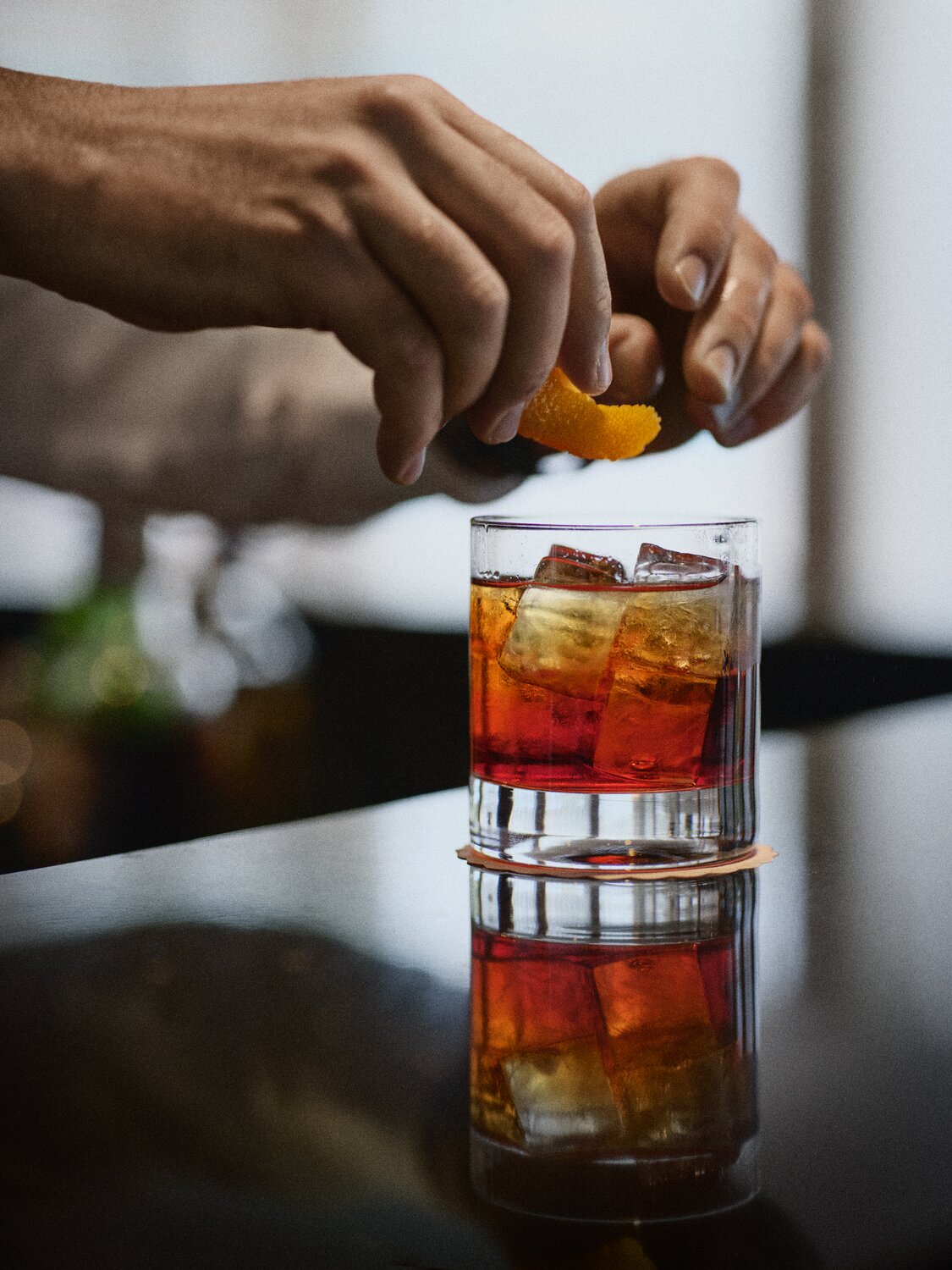 Bartender making a drink