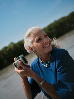 Guest holding camera