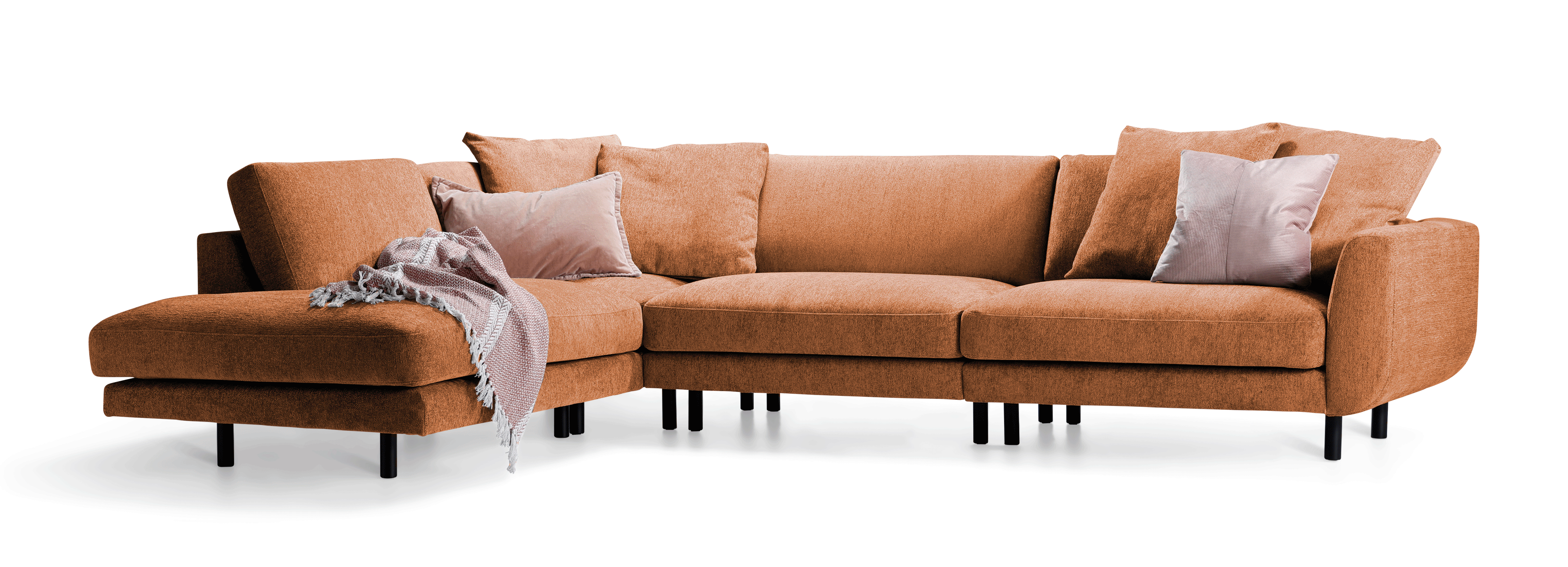 Lazy sofa med open end i flere farver møbelstof