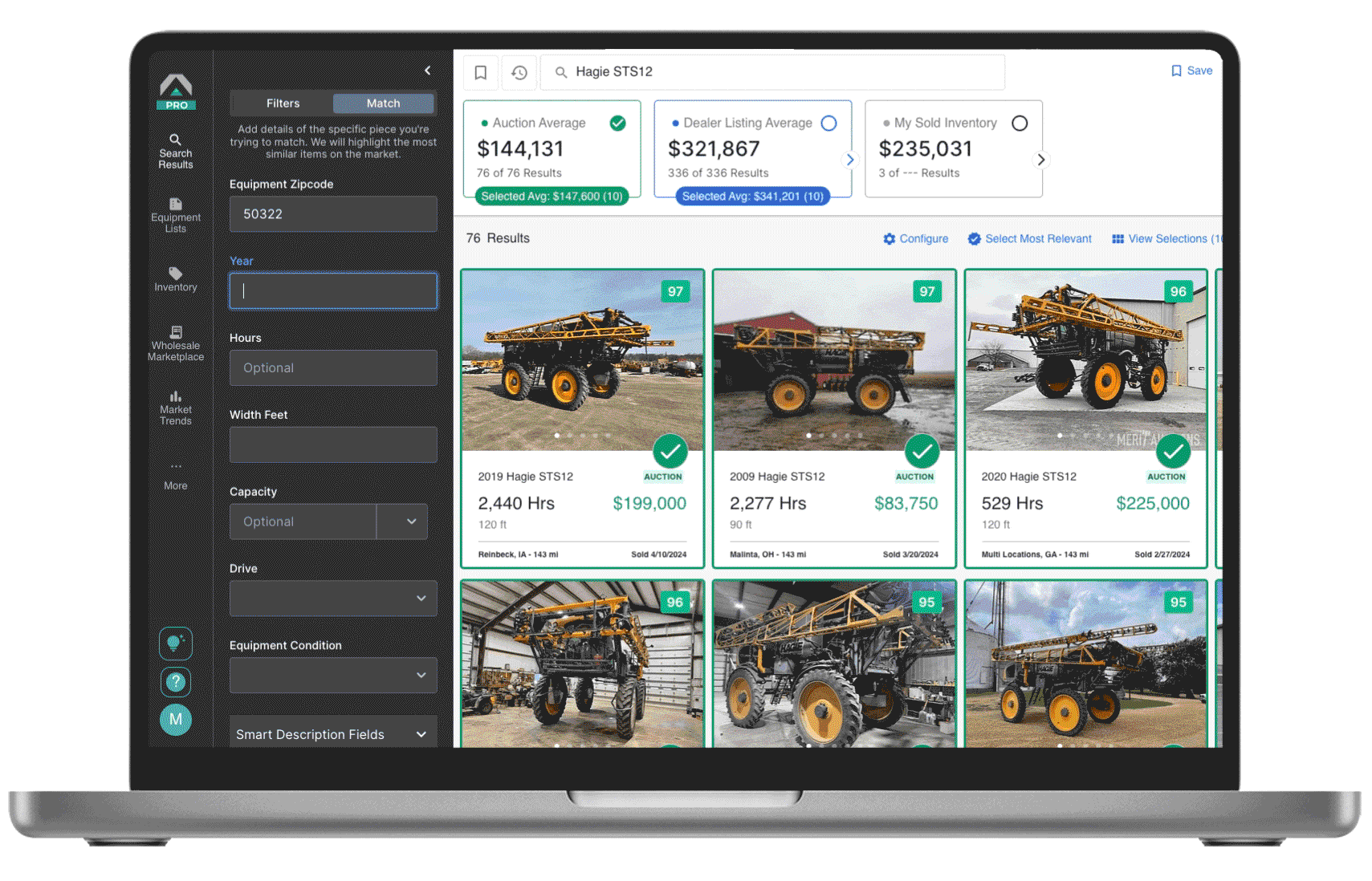 animated view of Tractor Zoom Pro equipment search
