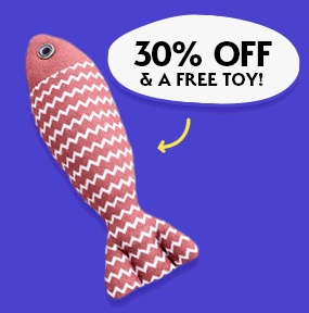 Kitty Poo Club blue litter scoop offer with "Free Scoop" call-to-action.