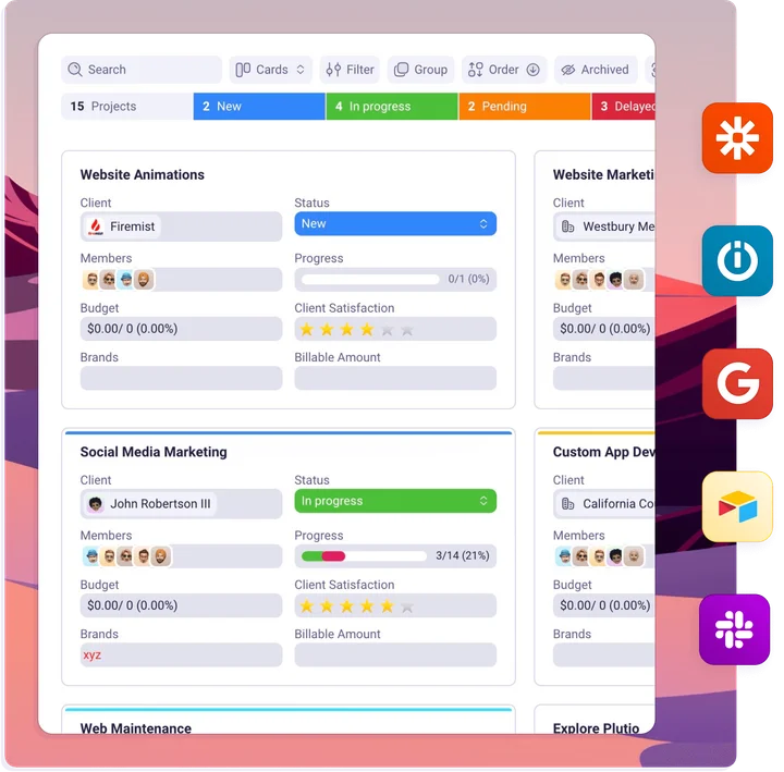 Plutio all-in-one project management system for freelancers, agencies and small businesses 