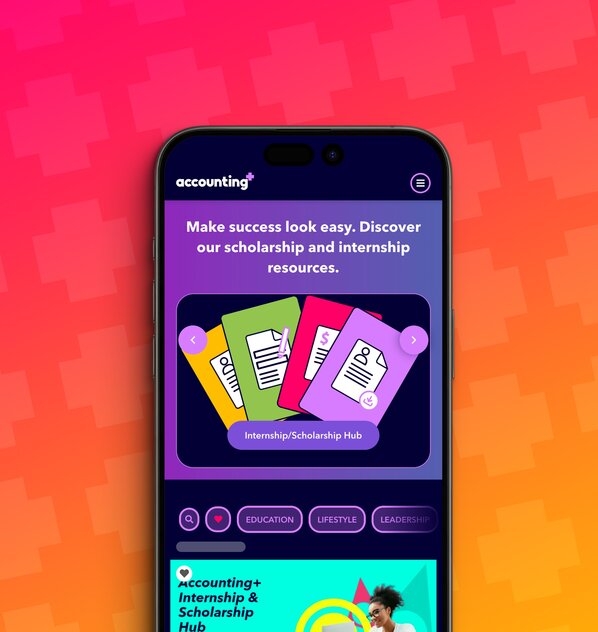 iPhone showcasing Accounting Plus website