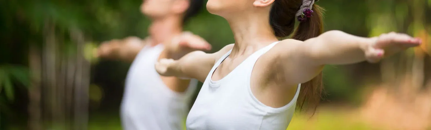 An image of people stretching