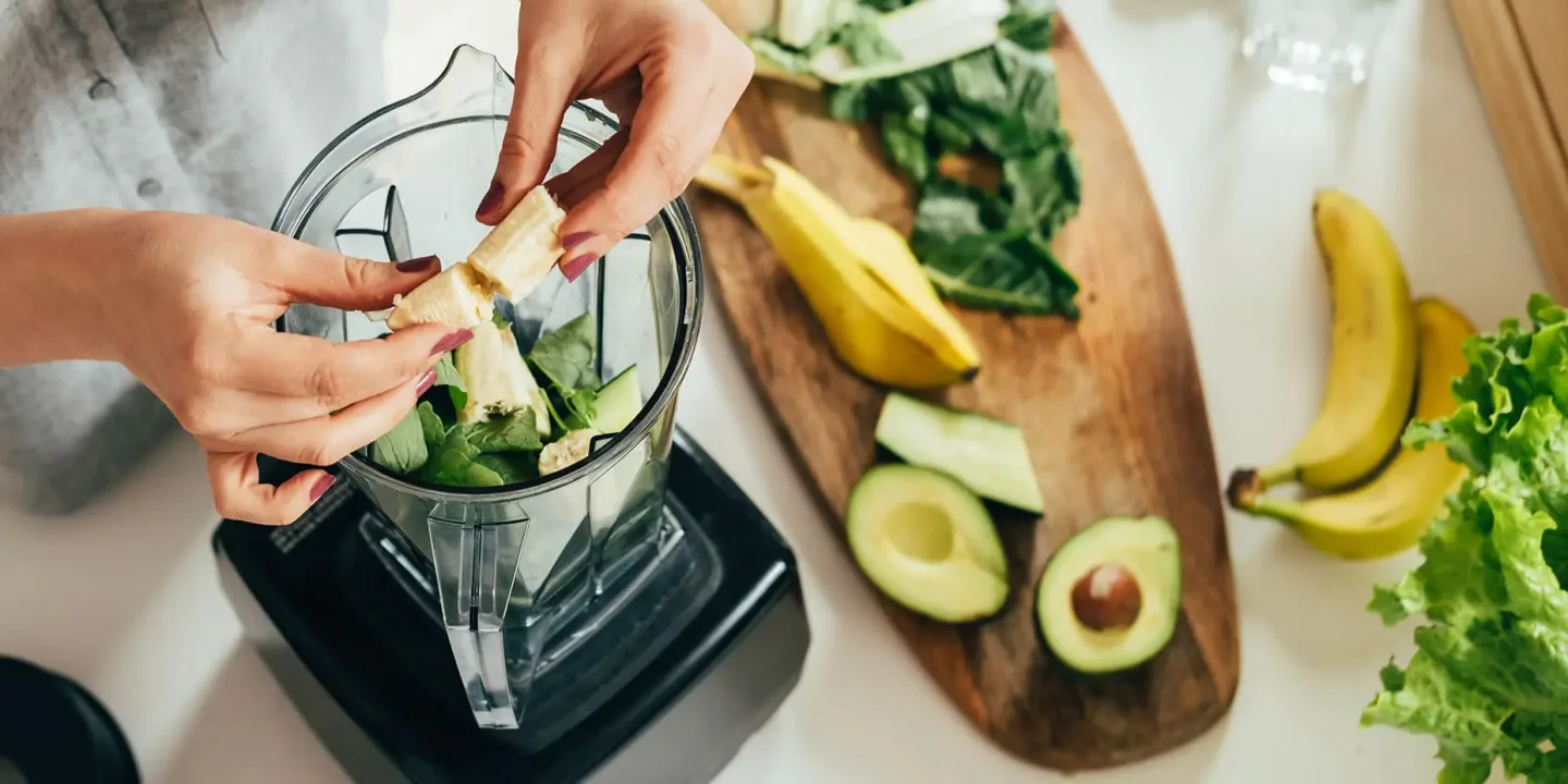 Banana going into blender