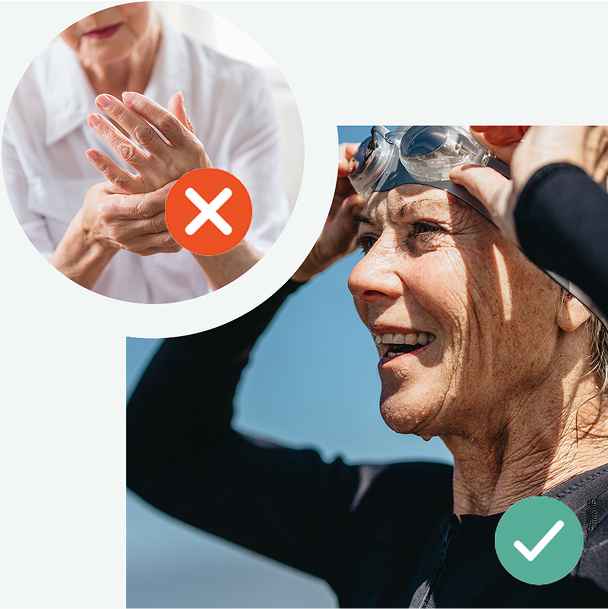 A visual representation shows two cross-sections of a femur bone. The bottom left image shows a bone with large, sparse holes, indicating low bone density. A red arrow points to the image on the top right showing a bone with much smaller, more tightly packed holes, representing an increase in bone density.