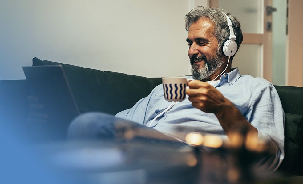 Man looking relaxed