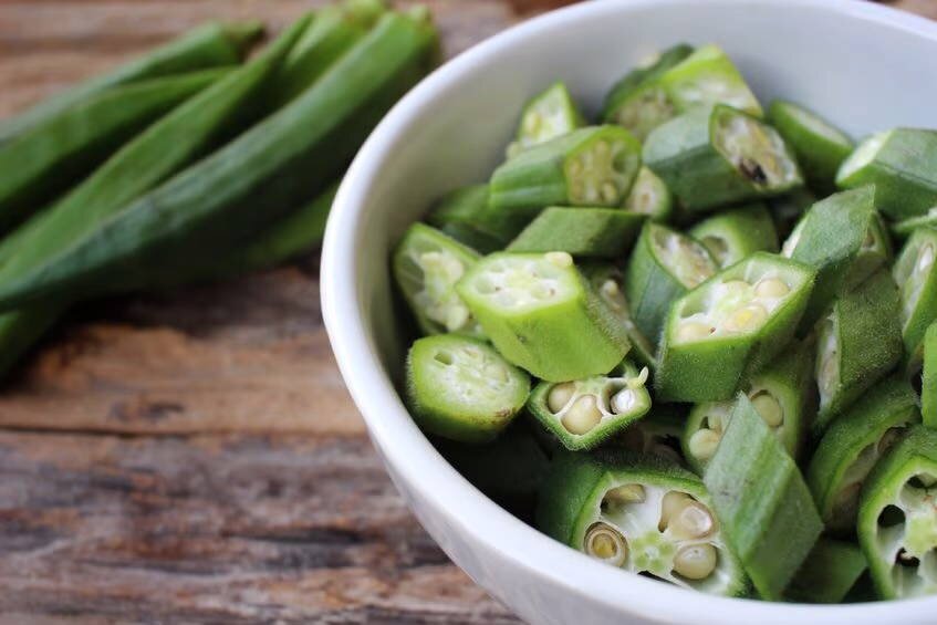 bowl of okra