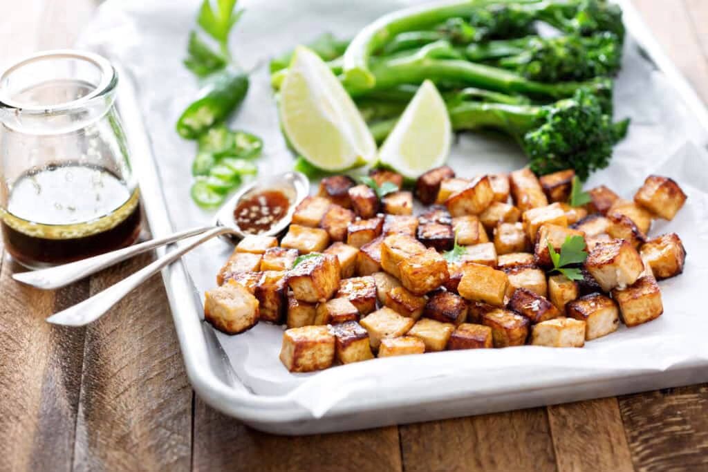 diced baked tofu