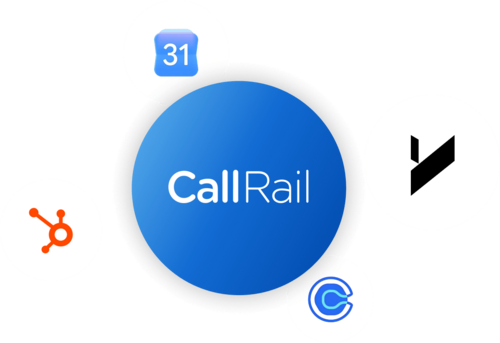 CallRail logo surrounded by third-party integration icons