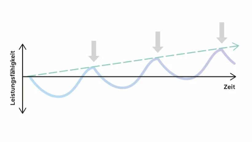 Grafische Darstellung der Superkompensationskurven.