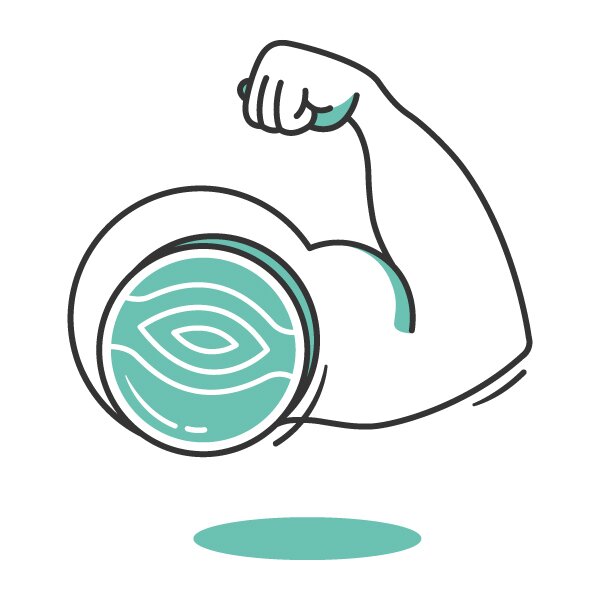 Illustration for a strong pelvic floor.