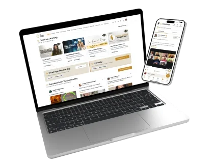 Laptop and phone with platform