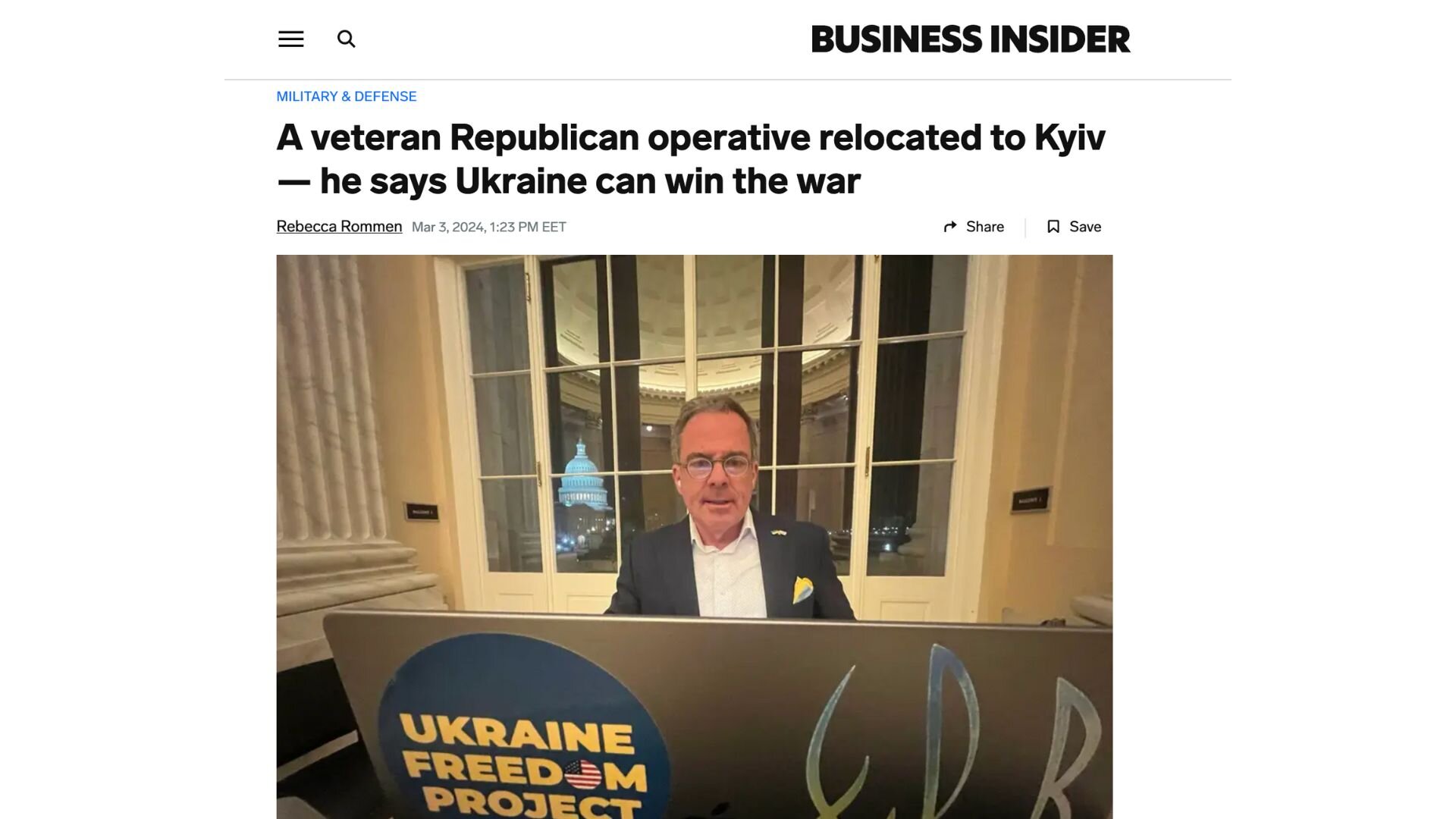 A veteran Republican operative relocated to Kyiv