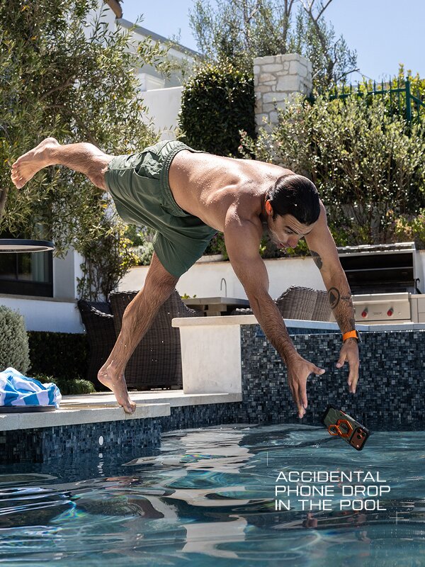 Accidental phone drop in the pool