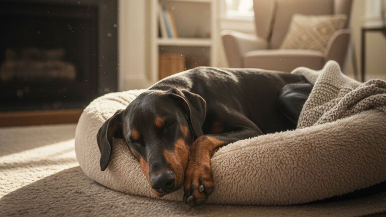 dobermann sleeping