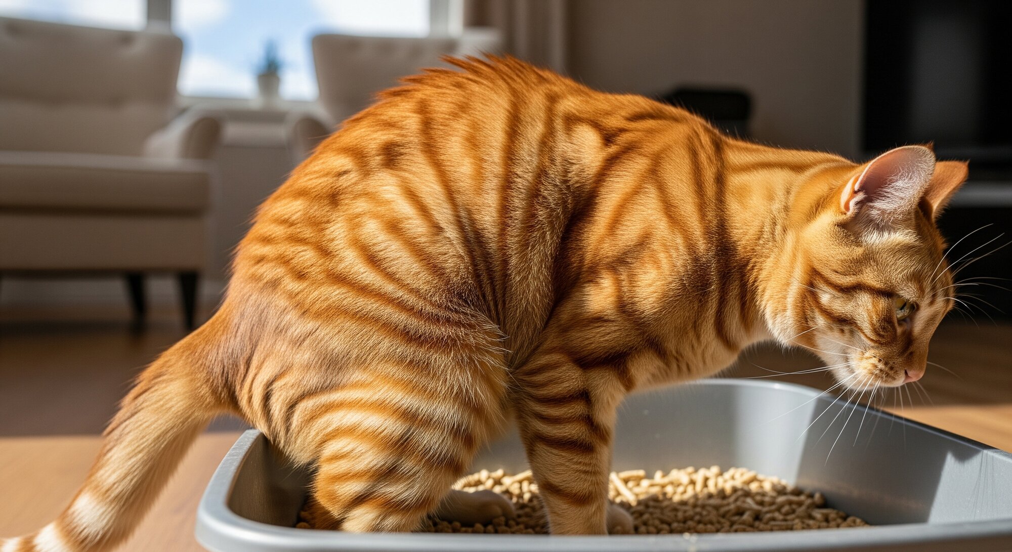 cat straining to defaecate