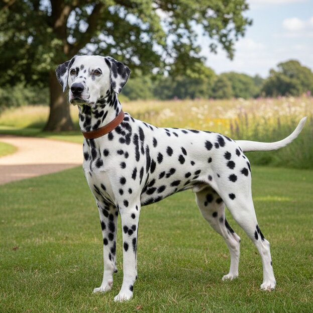 dalmatian standing outdoors