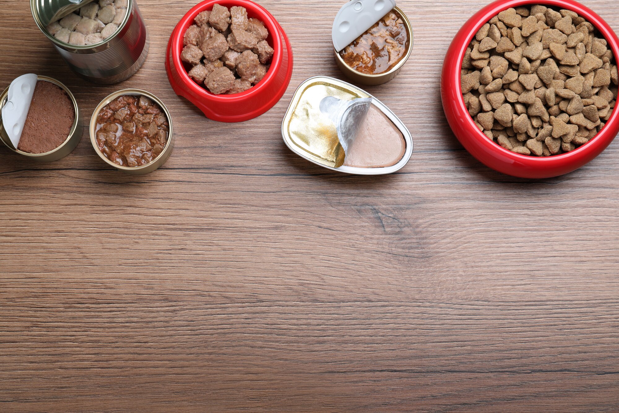 range of different dog foods 