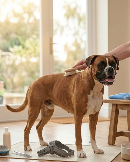 boxer-being-groomed