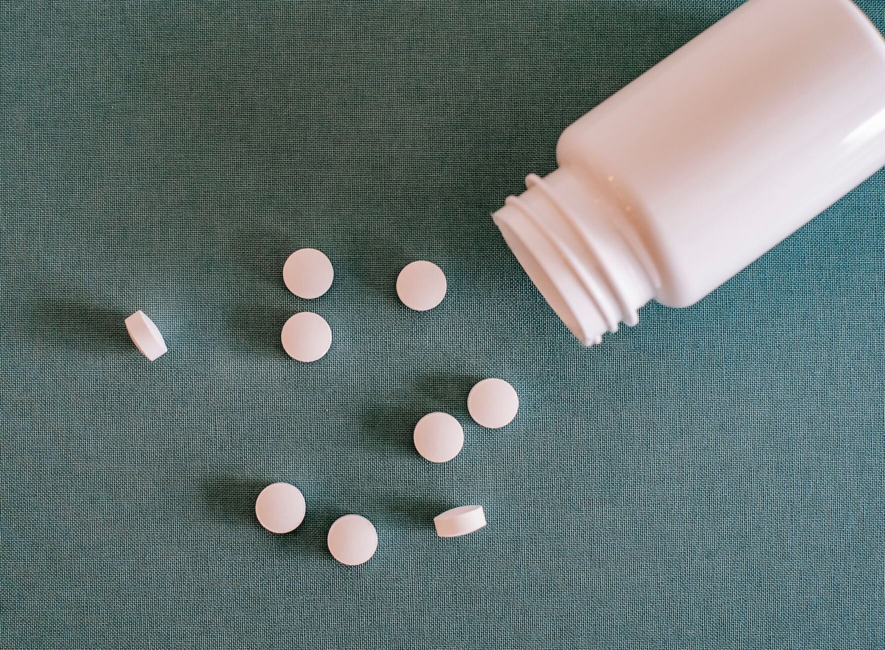 bottle of white tablets