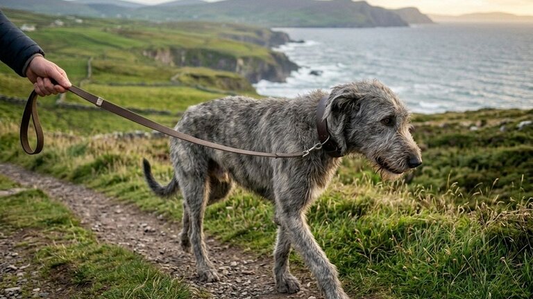 wolfhound-on-a-walk