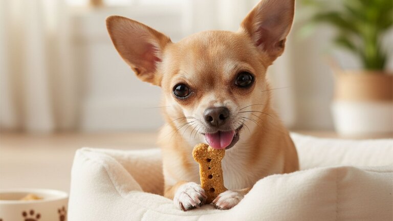 Chihuahua with a treat