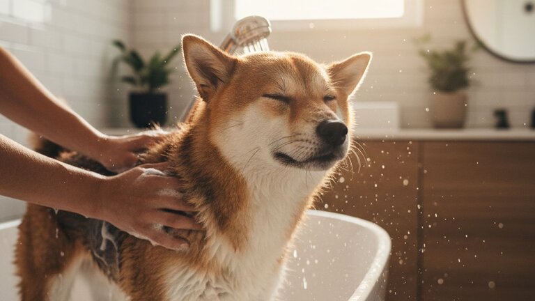 dog-getting-bathed