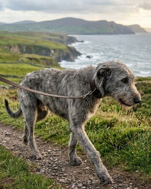 wolfhound-on-a-walk