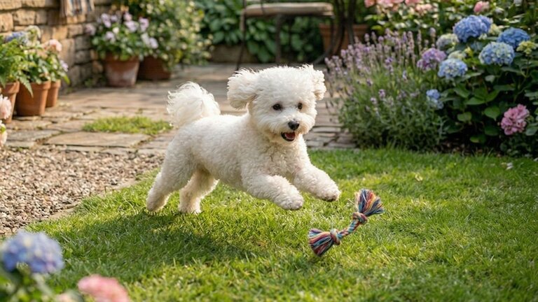 bichon-playing