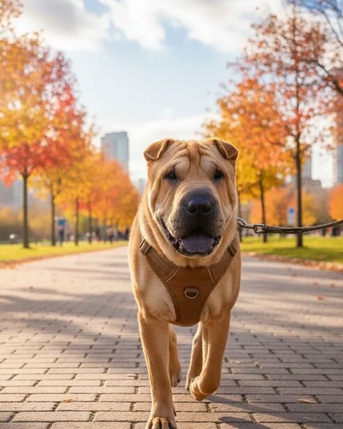 shar-pei-on-a-walk