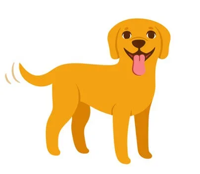 animation of dog smiling at camera