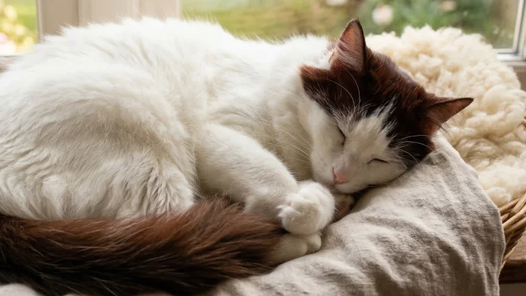 turkish van cat sleeping