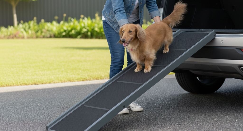 dog using ramp
