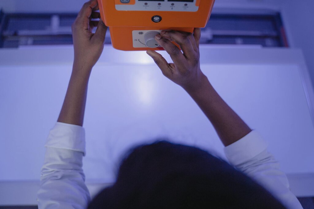 vet preparing to take xray