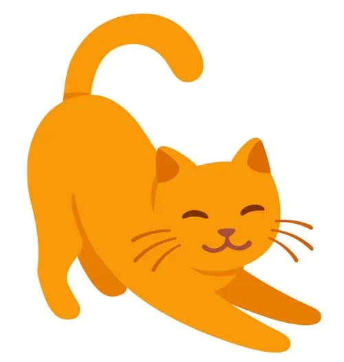 animation of happy cat stretching out
