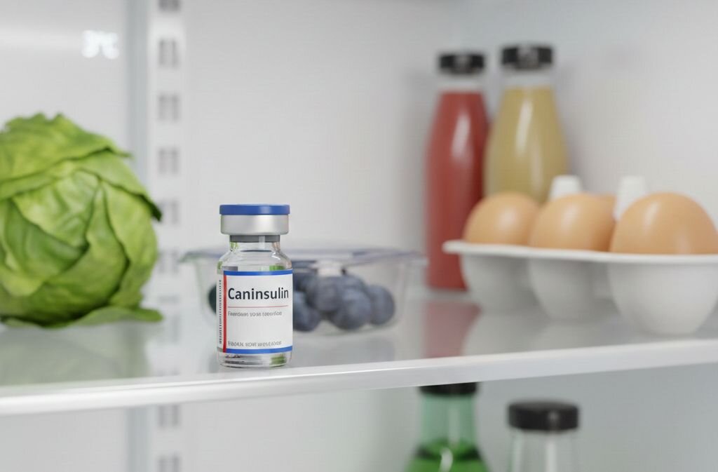 caninsulin vial in fridge