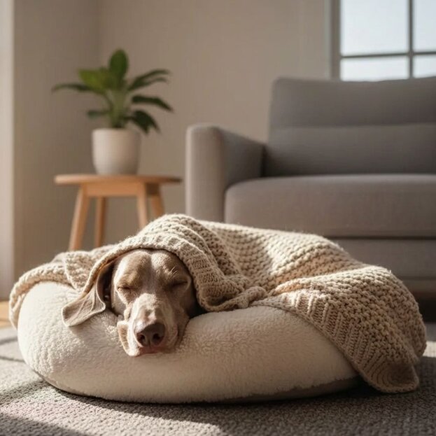 weimaraner-sleeping-indoors
