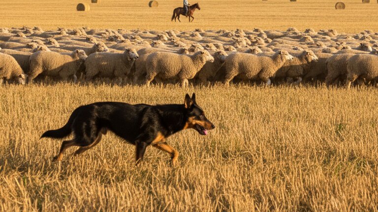 kelpie working with sheep