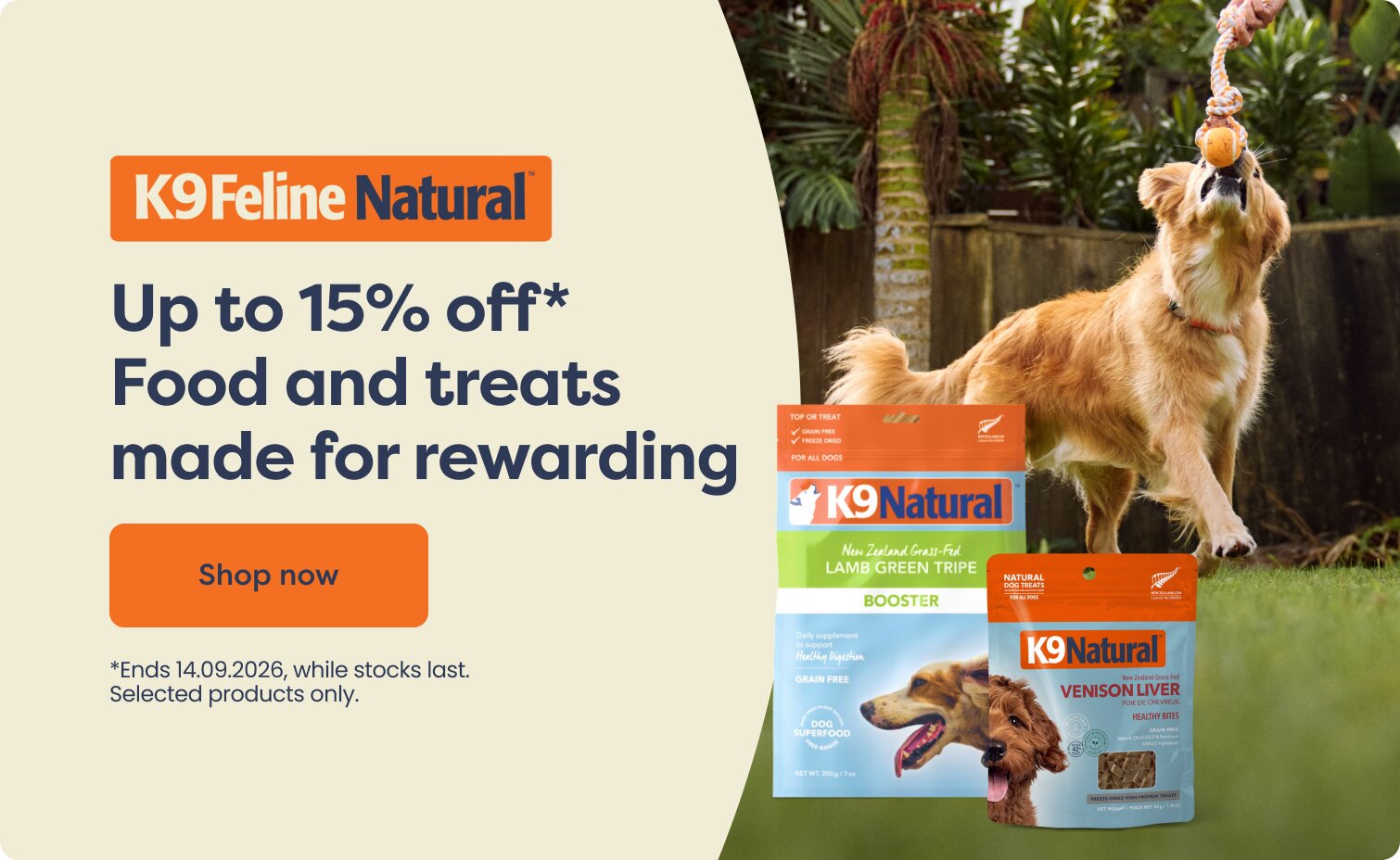 Up to 15% off K9 Natural