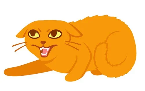 animation of aggressive cat