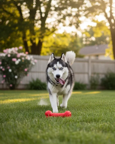 husky-playing-outdoors