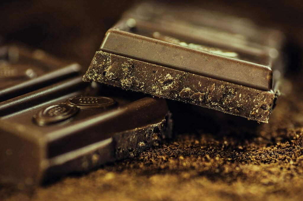 close up of dark chocolate